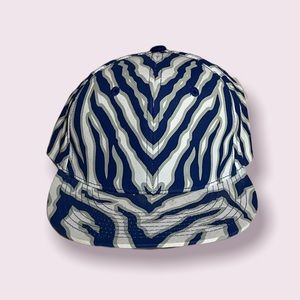 Decky Blue Tiger Stripe Pattern Hat